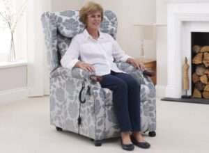 lady sat in rise & recline chair
