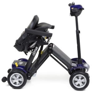 eDrive small folding electric wheelchair. Product shot.
