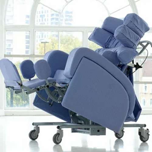 Care chair with tilt in space