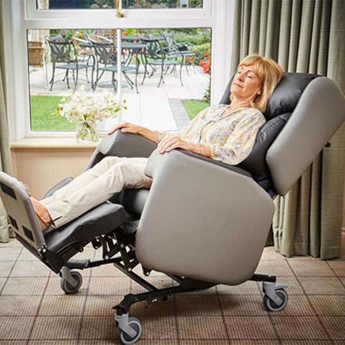 lady in care chair