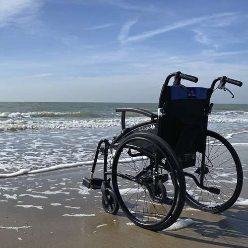 wheelchair looking out to sea