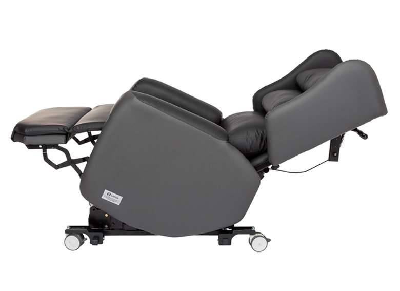 Leno medical grade portable riser recliner chair. The chair is fully reclined with footrest positioned outwards. recliner chairs. riser recliner chairs. reclining chairs. recliner armchair. rise and recline chairs. recliner armchairs. riser recliner chair. electric recliner chair.
