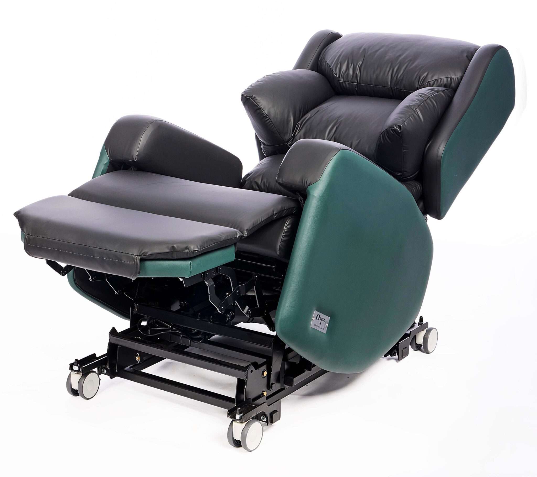Lento Mobile Riser Recliner 2 left three quarter legrest and backrest recline