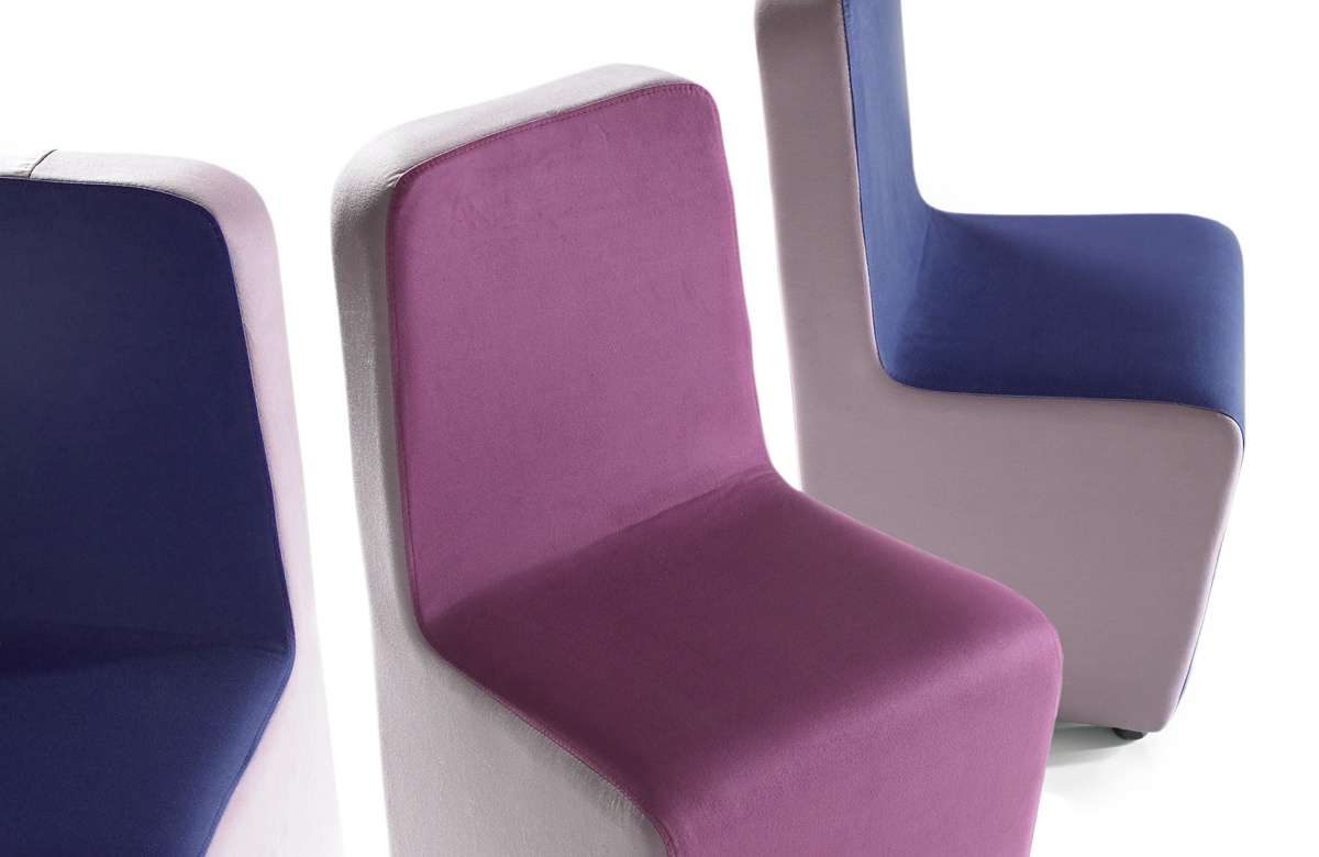 Some dining chairs covered in Panvelle Stretch fabrics