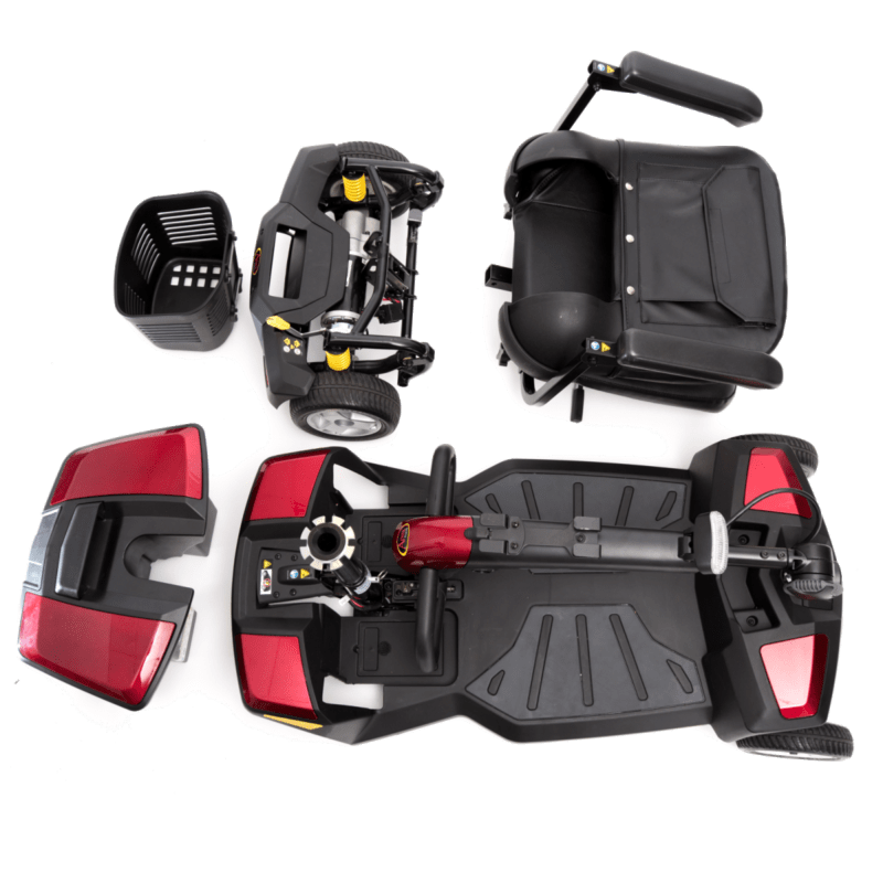 A disassembled folding Apex Rapid that is ideal for getting mobility scooters into cars