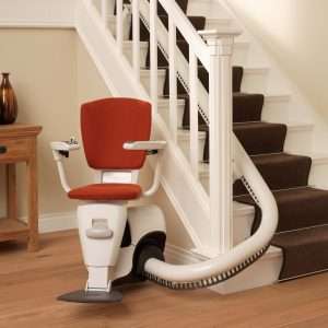 The Flow 2 stairlift fits nicely to curved staircases