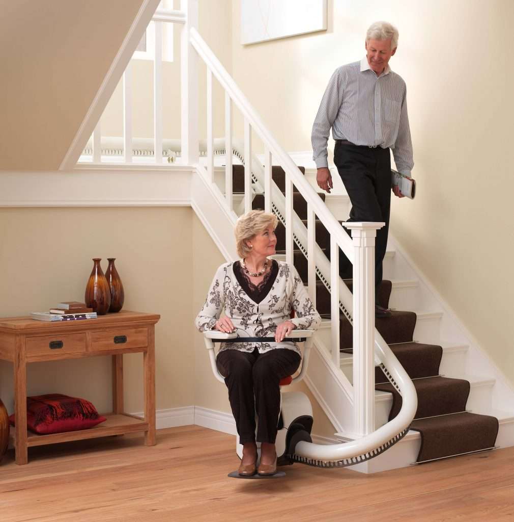 The Flow 2 is a popular choice of stairlift for curved staircases