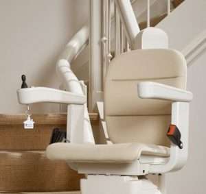 A padded, upholstered seat keeps you comfortable whilst using a stairlift