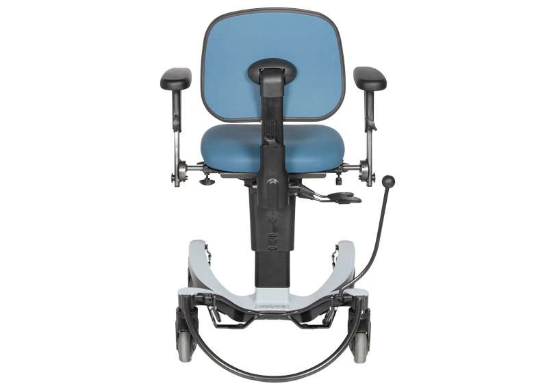 Product shot of the Vela rehabilitation exercise activity chair taken from the back.