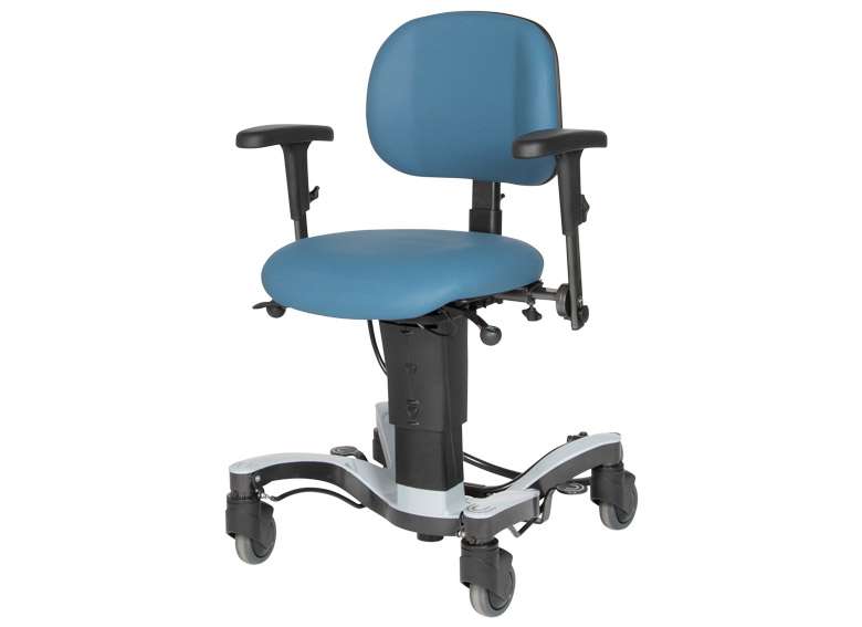 Product shot of the Vela rehabilitation exercise activity Activity chair taken from the side.