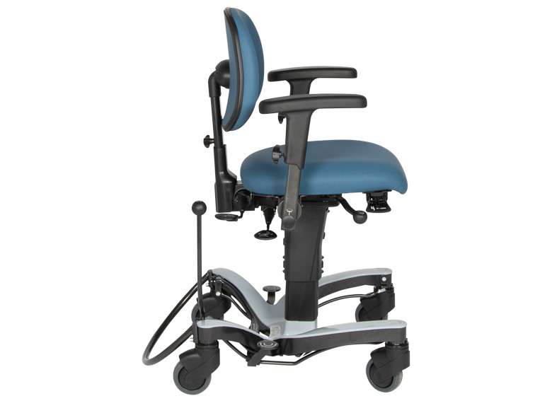 Product shot of the Vela rehabilitation exercise activity chair taken from the side.