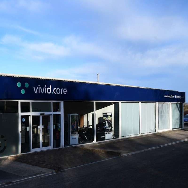 External shot of the Vivid Care Harrogate mobility shop showroom.