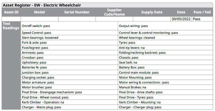 service checklist