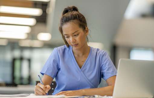 nurse at desk