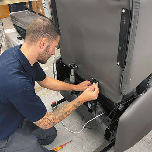 engineer repairing a chair