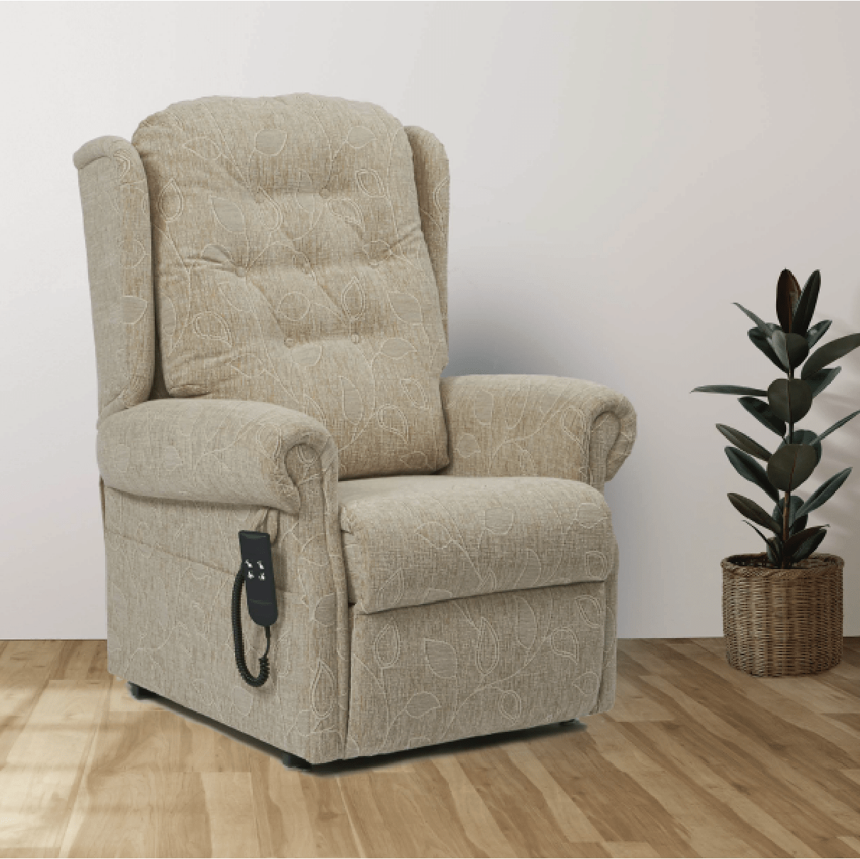 Wharfedale Rise Recline Armchair - Rise Recline Chair in Montana Floral Oatmeal