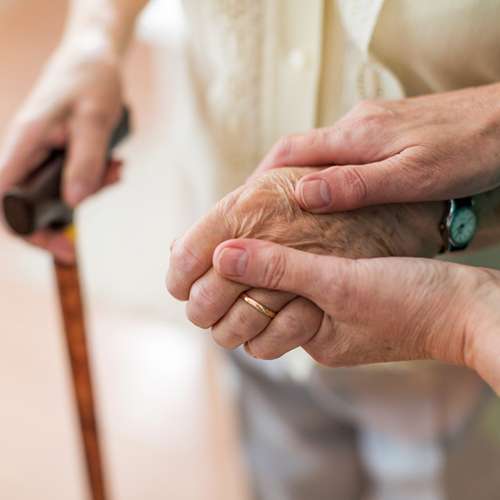 hands holding stick