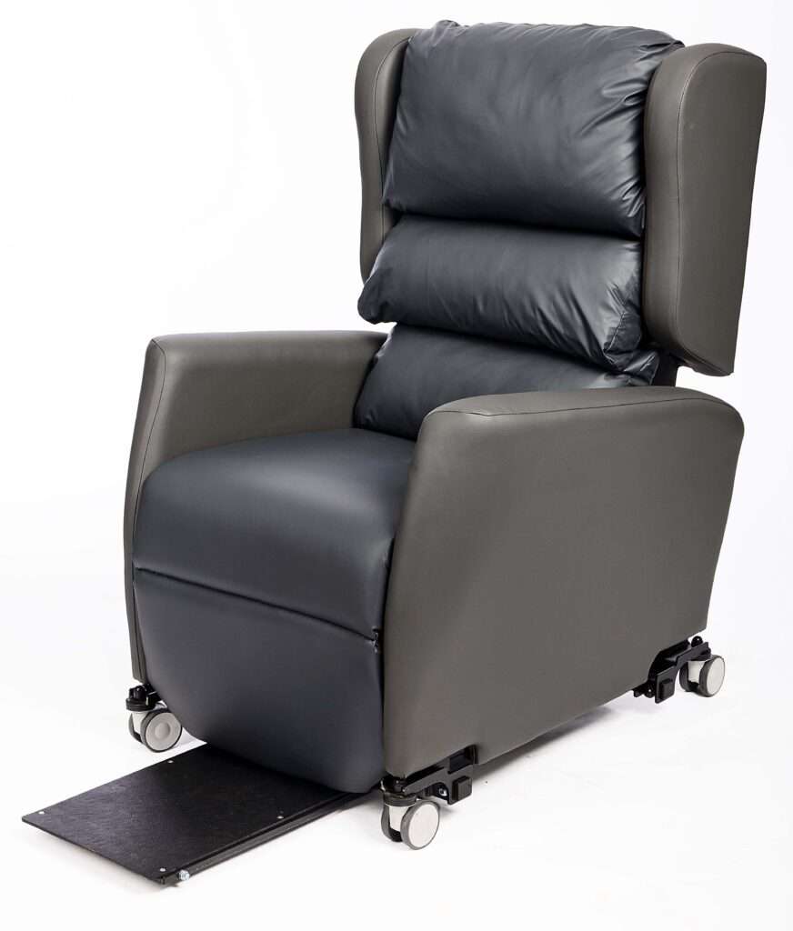 Levara rise recliner left three quarter sliding footplate