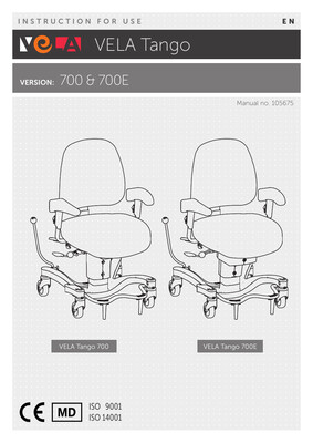 Instructions for Use - VELA Tango 700 & 700E Chair preview