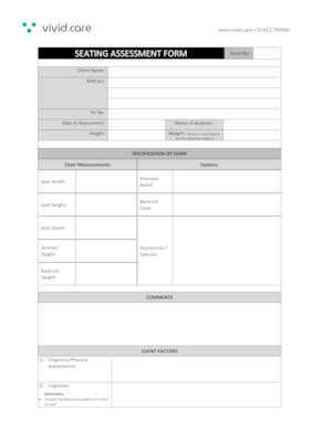Sample Seating Assessment Form preview