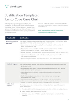 Lento Cove Care Chair Justification Template preview