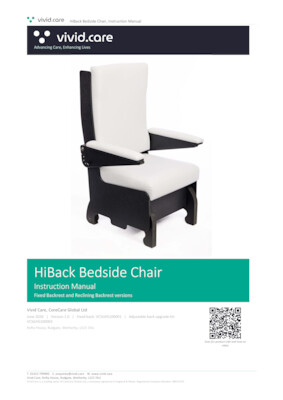 HiBack Bedside Chair User Manual & Cleaning Instructions preview