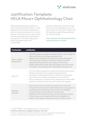 VELA Opthamology Chair Justification Template preview