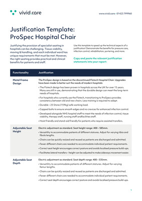 Hospital Seating Justification Template preview