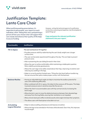 Care Chair Justification Template preview