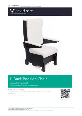 HiBack Bedside Chair User Manual & Cleaning Instructions preview